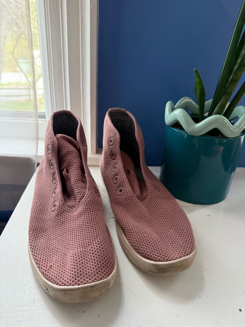 allbirds Men’s Slip-On Knit Sneakers in Dusty Rose